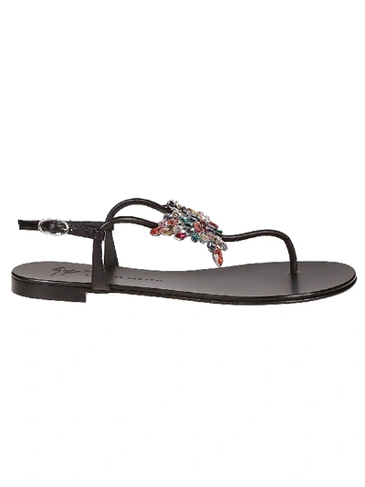 Giuseppe Zanotti Black Leather Sandals