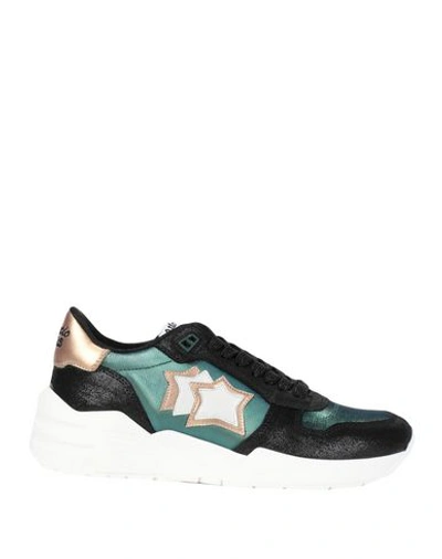 Atlantic Stars Green Leather Sneakers