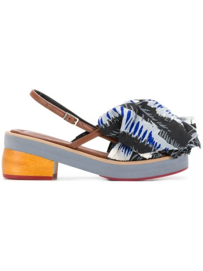 Marni Yellow Leather Sandals In Multicolour