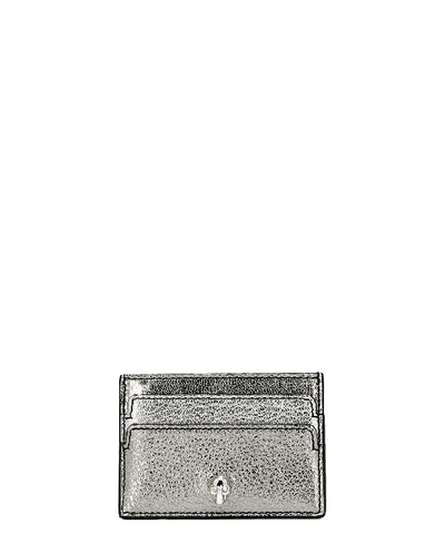 Alexander Mcqueen Silver Leather Card Holder