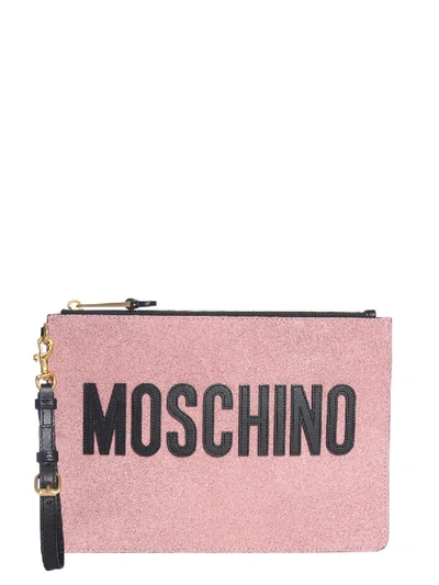Moschino Pink Leather Clutch