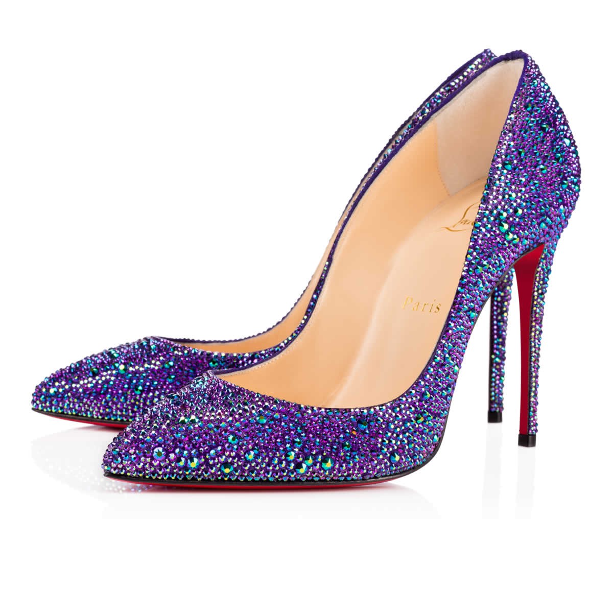Christian Louboutin Pigalle Follies Strass In Version Purple Pop ...