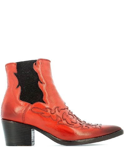 Alberto Fasciani Red Ankle Boots