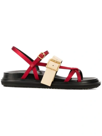 Marni Women's Fbms002301tv564zl761 Red Leather Sandals