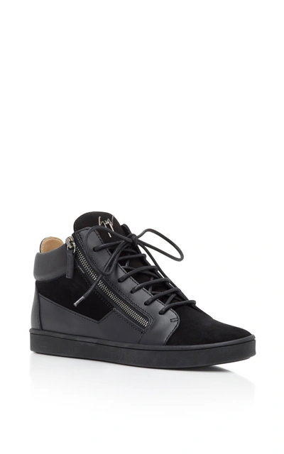 Giuseppe Zanotti High-top Leather Sneaker In Black