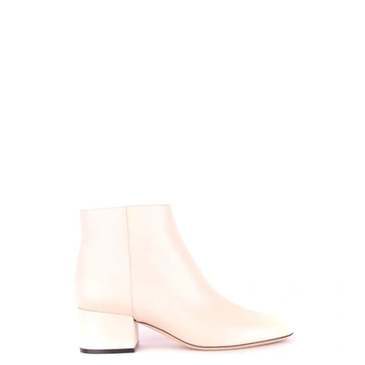 Sergio Rossi Women's Beige Leather Ankle Boots