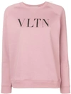 Valentino Vltn Cotton Sweatshirt In Pink