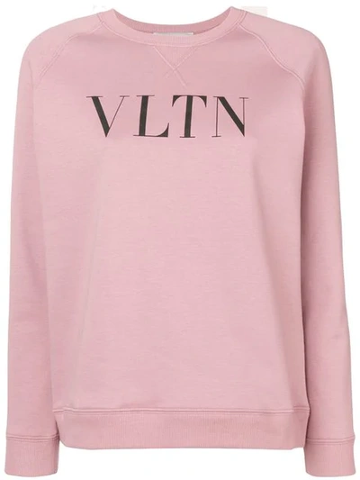 Valentino Vltn Cotton Sweatshirt In Pink
