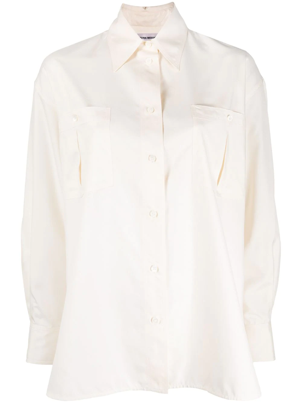 white silk satin blouse