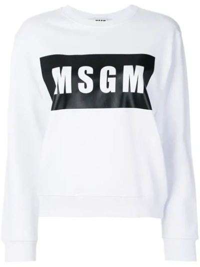 Msgm Women's 2641mdm9619529901 White Cotton Sweatshirt