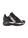 Fendi Logo-print Leather And Rubber Sneakers In Black