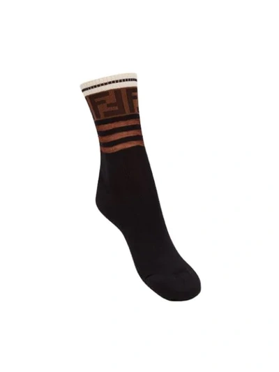 Fendi Women's Fxz535a2omf0qa1 Black Cotton Socks