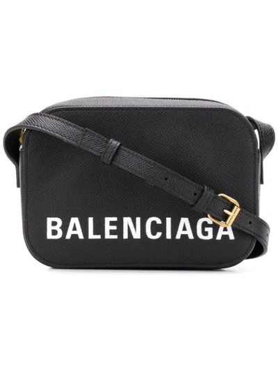 Balenciaga Women's Everyday Leather Camera Bag In Black White