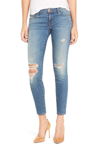 J Brand Ripped Crop Skinny Jeans (mischief) | ModeSens
