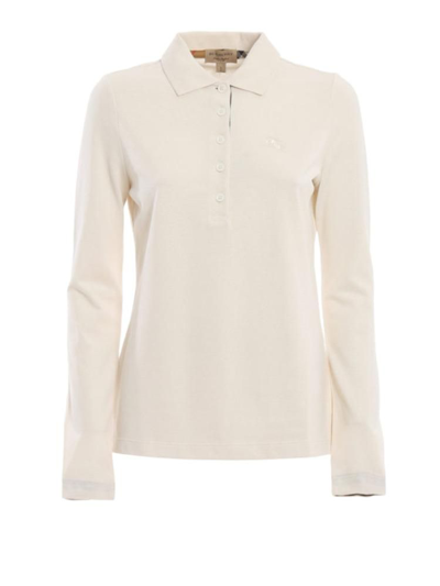 Burberry Womens White Cotton Polo Shirt