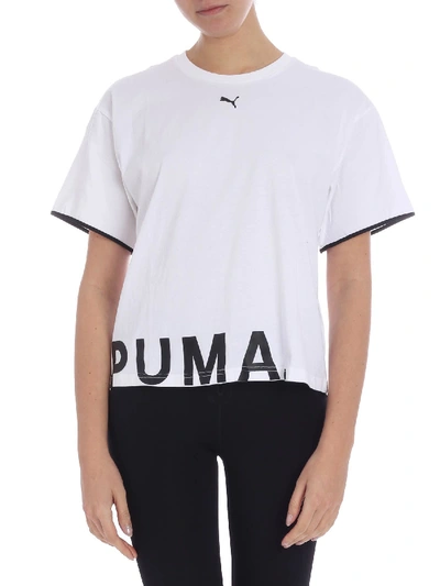 Puma White Cotton T-shirt