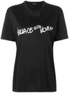Versace 'with Love' Print T-shirt In Black