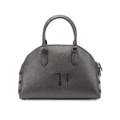 Trussardi Grey Faux Leather Handbag