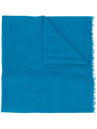 Faliero Sarti Blue Cotton Scarf