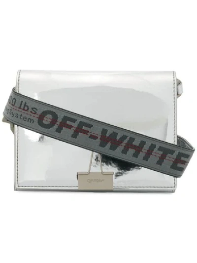Off-white Silver Leather Shoulder Bag