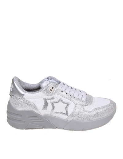 Atlantic Stars Silver Leather Sneakers