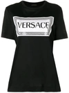 Versace Printed Logo T-shirt In Black