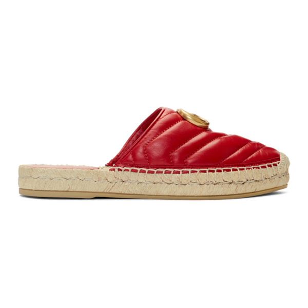 gucci red leather espadrilles