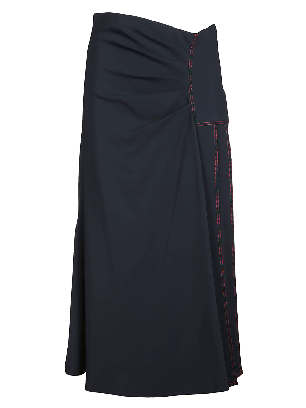 Sportmax Blue Viscose Skirt ModeSens