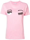 Chiara Ferragni Embroidered Winking Eye T-shirt In Pink