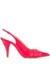 Casadei Draped Slingback Pumps In Red