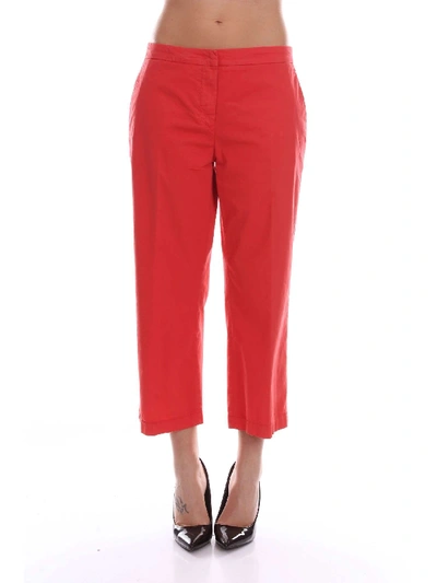 Barba Women's 8410red Red Cotton Pants
