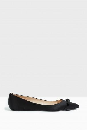 Giambattista Valli Satin Pointed Flat | ModeSens