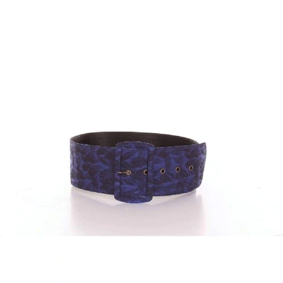 Aglini Women's Blue Leather Belt