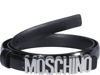 Moschino Logo Plaque Belt In Black