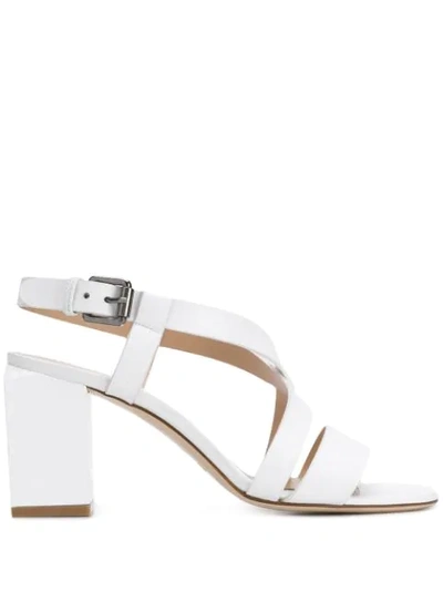 Deimille White Leather Sandals