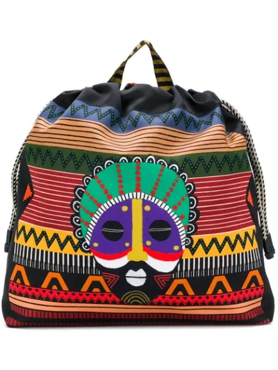 Etro Women's 1h75148570001 Multicolor Nylon Backpack In Black