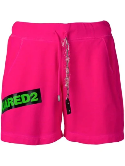 Dsquared2 Fuchsia Cotton Shorts In Pink