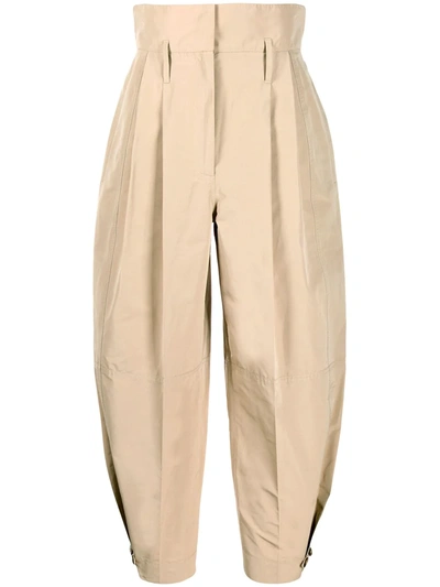 Givenchy High-rise Canvas Tapered Trousers In Beige