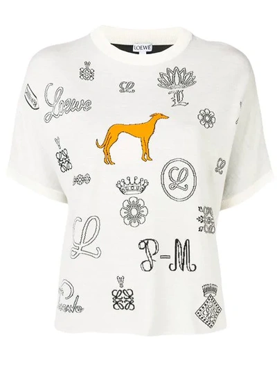 Loewe Dog & Logo Knit Top In White