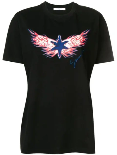 Givenchy Star Flame Printed T In Black