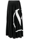 Valentino Black Vlogo Pleated Skirt