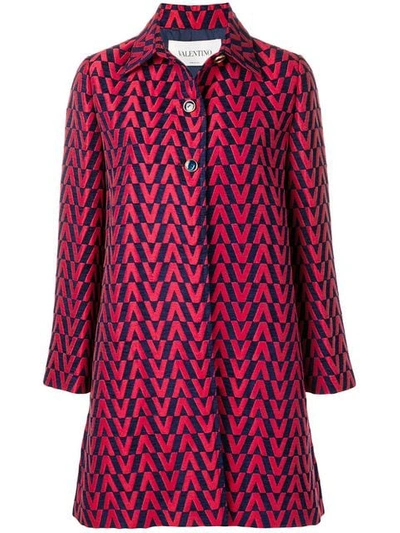 Valentino Women's Rb3ca3854fqmby Blue Acrylic Coat In Multicolored