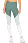 Onzie High Rise Track Legging In Pale Cacti Combo