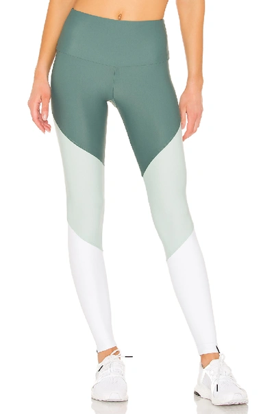 Onzie High Rise Track Legging In Pale Cacti Combo