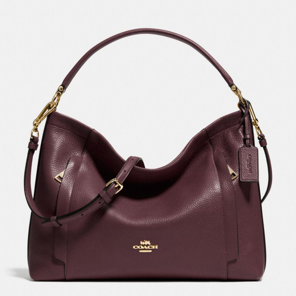 Coach Scout Hobo In Pebble Leather In Light Gold/oxblood ModeSens