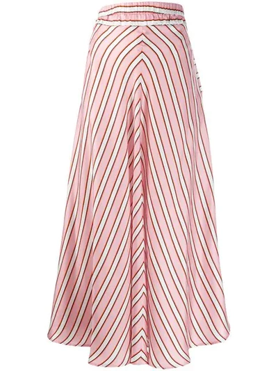 Altea Striped Maxi Skirt In Pink