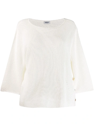 Liu •jo Ribbed Knit Jumper In White