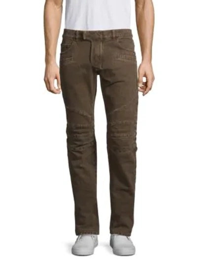 Balmain Marron Slim-fit Jeans In Brown