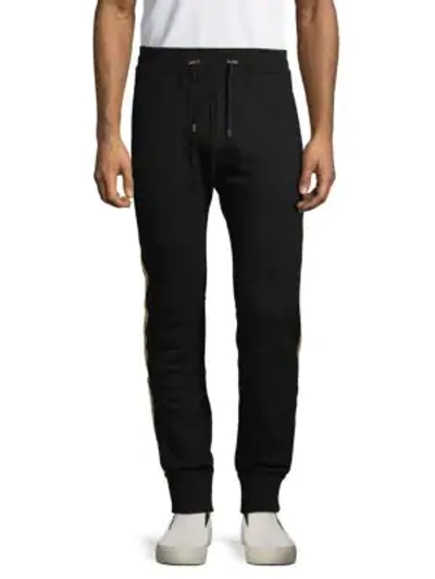 Balmain Embellished Wool Blend Jogger Pants In Black