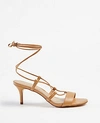 Ann Taylor Magdalena Wrap Heeled Sandals In Neutrals